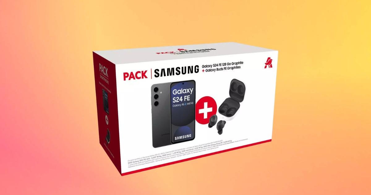 Auchan offre plus de 200 euros de remise sur ce pack Samsung Galaxy S24 FE et écouteurs sans fil