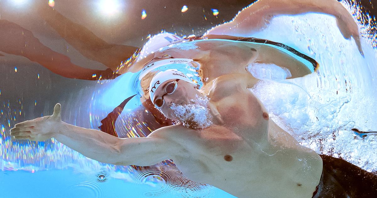 フランス4x100mミックスフリースタイルの決勝戦では、Maxime Groussetの準備ができています