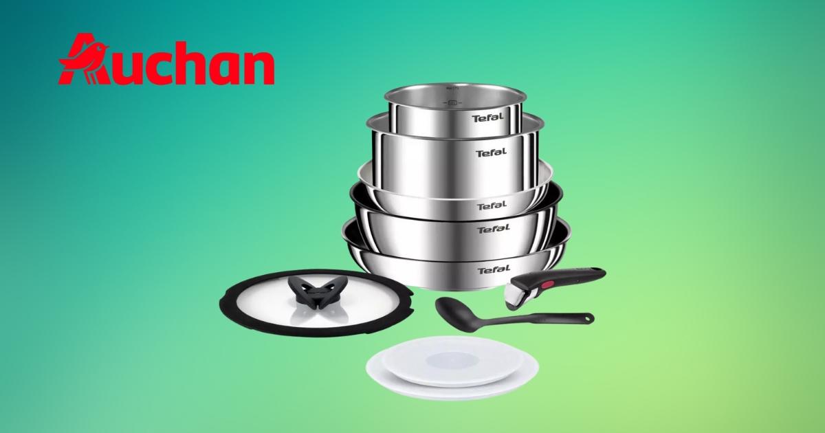 Offre Incroyable chez Auchan : La Batterie de Cuisine Tefal Ingenio à Moins de 80€ ! (10 Pièces)