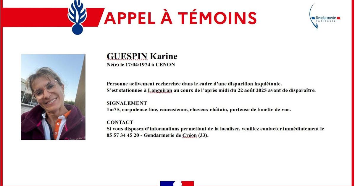 Gironde : disparition inquiétante d’une femme de 51 ans depuis 4 jours