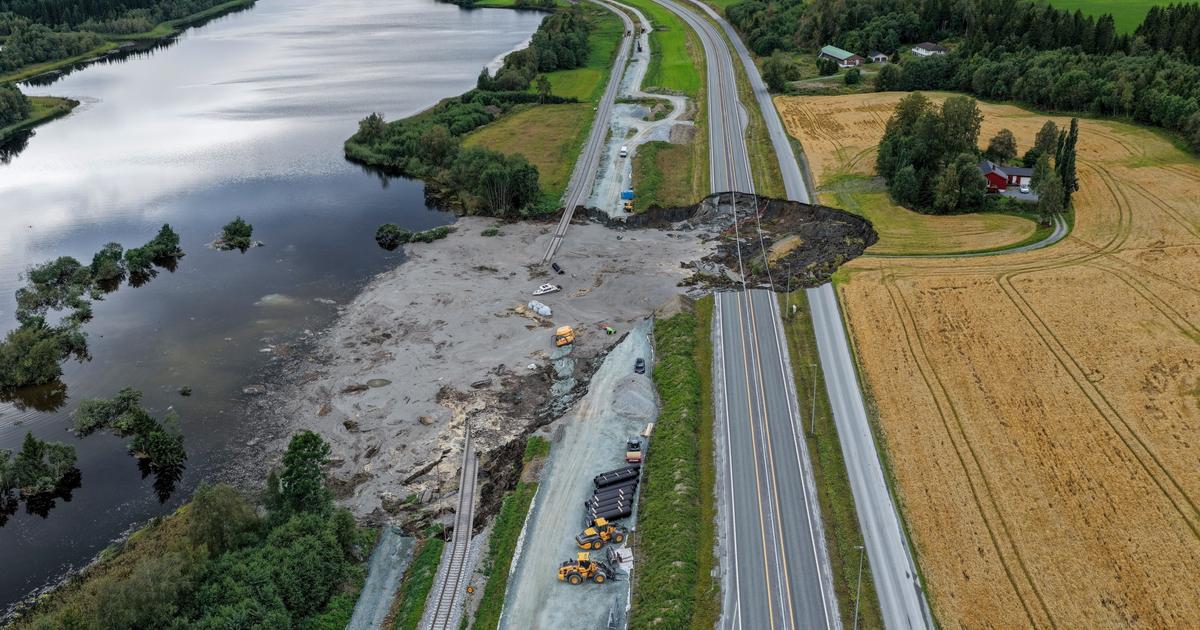 Norvège : un mort après un glissement de terrain qui a emporté une autoroute et une voie ferrée