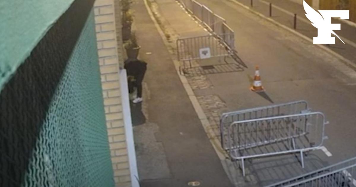 ÃŽle-de-France : les images du suspect dÃ©posant une tÃªte de cochon sur le pas de la...