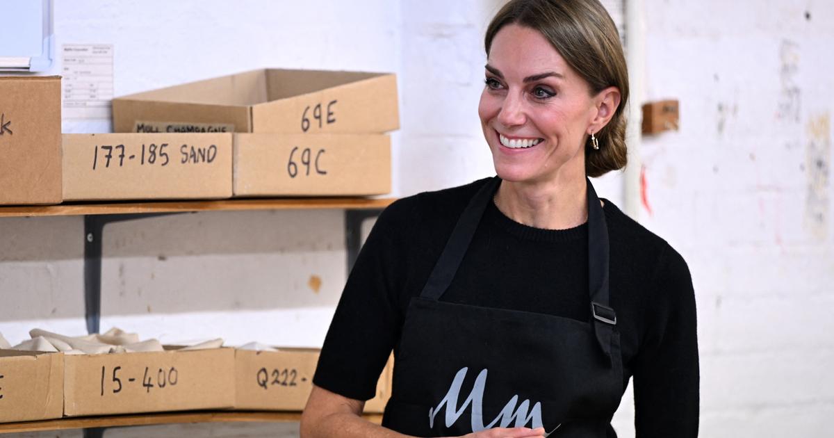 Chignon nouÃ© Ã  la hÃ¢te et tablier pour cuisiner : ces rares photos de Kate Middleton loin...