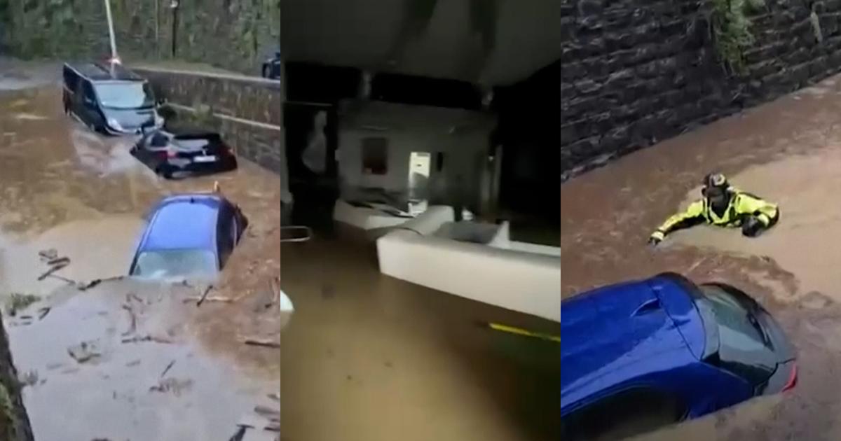 Voitures englouties, maisons submergÃ©es, arbres Ã  terre... Les images des inondations dans le...