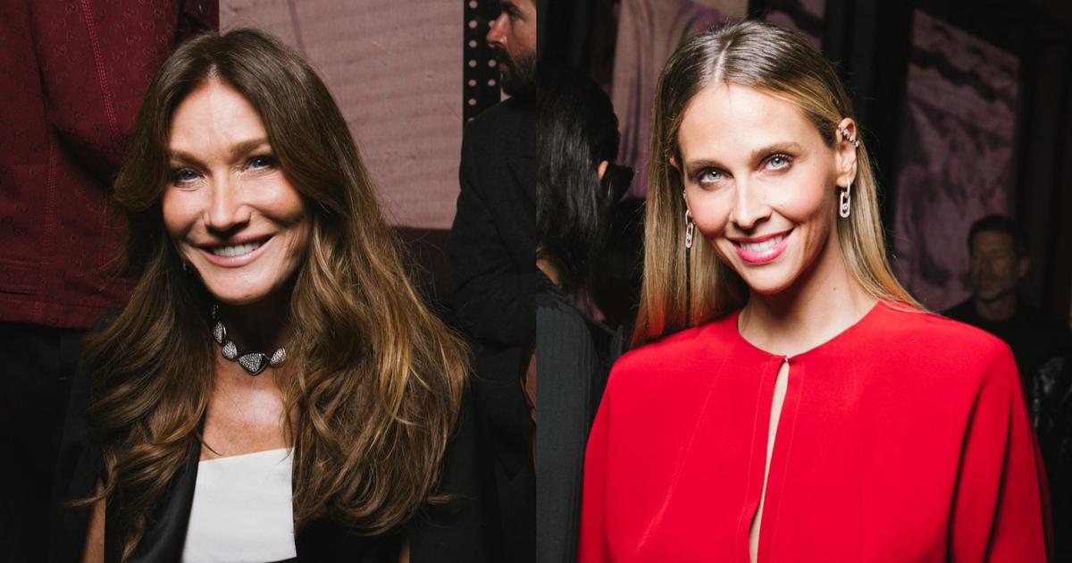 Carla Bruni radieuse en noir, Ophélie Meunier flamboyante en rouge… le premier rang chatoyant du défilé Messika
