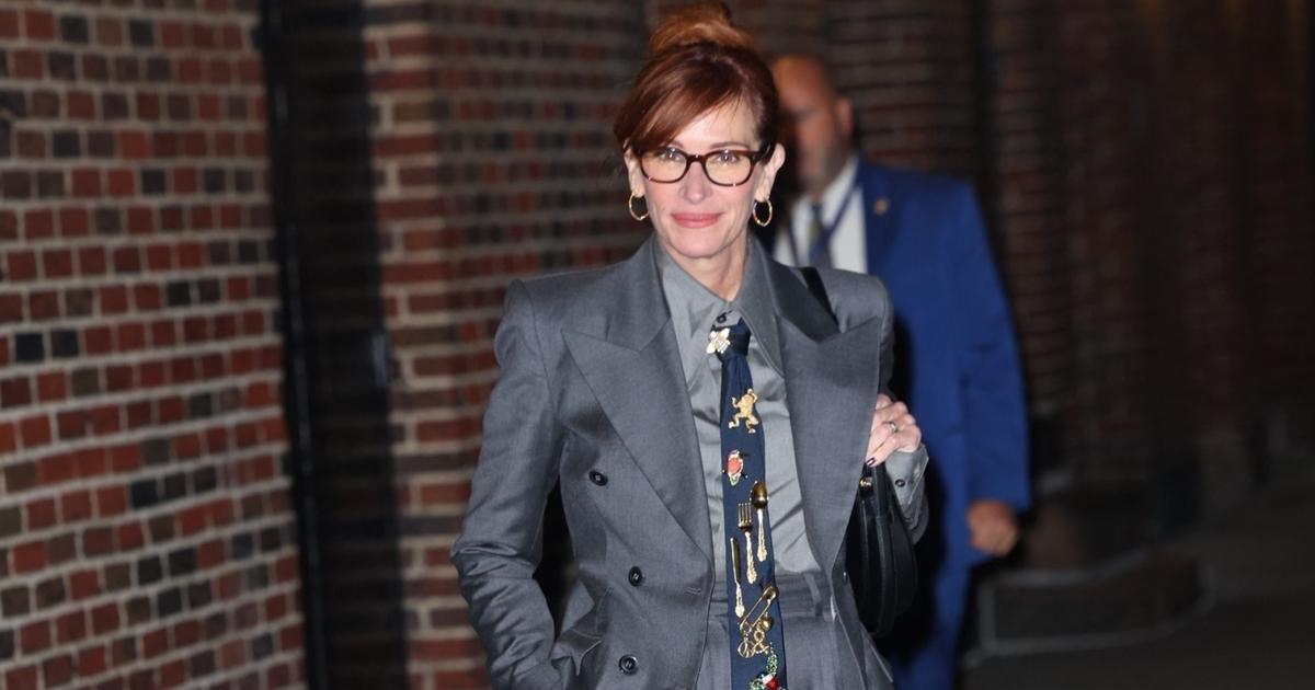 Kate Middleton, Julia Roberts, Victoria Beckham… le costume gris est l’uniforme de bureau préféré des stars