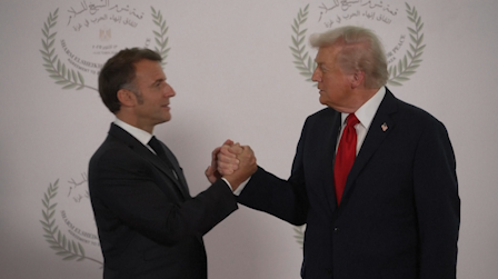 Sommet sur Gaza : quand la poignÃ©e de main entre Macron et Trump vire au bras de fer