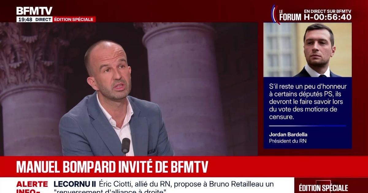 “C’est pas vrai !” : pour Manuel Bompard, Jean-Luc Mélenchon n’a pas fait de doigt d’honneur à Benjamin Duhamel