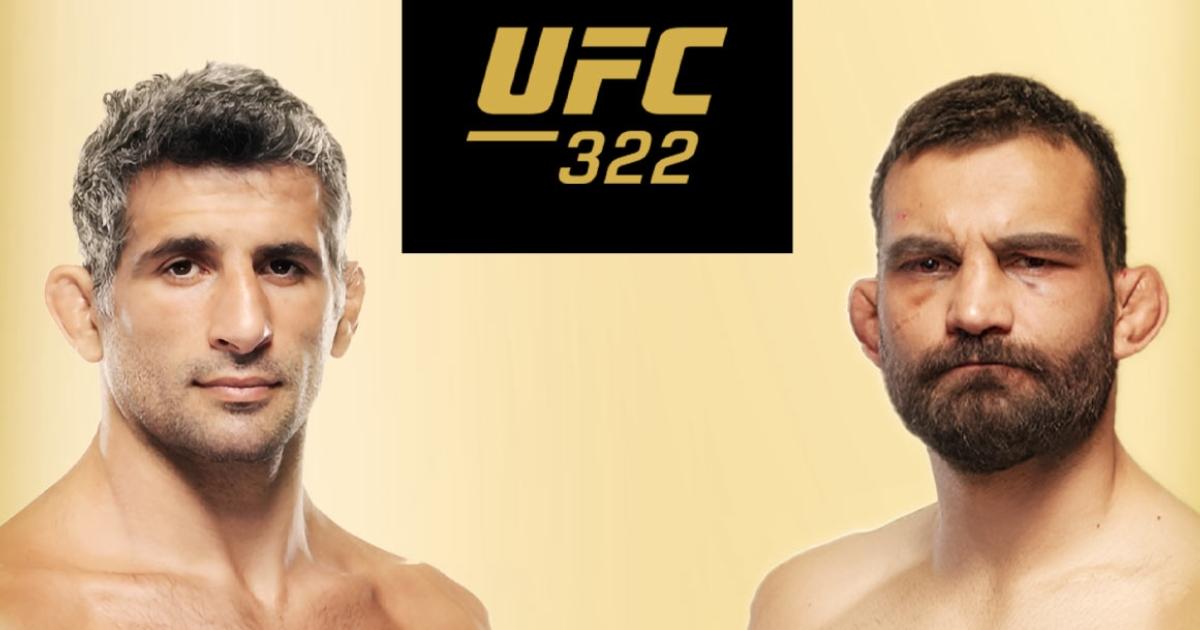Benoît Saint-Denis et Beneil Dariush lors de l'UFC 322 à New York