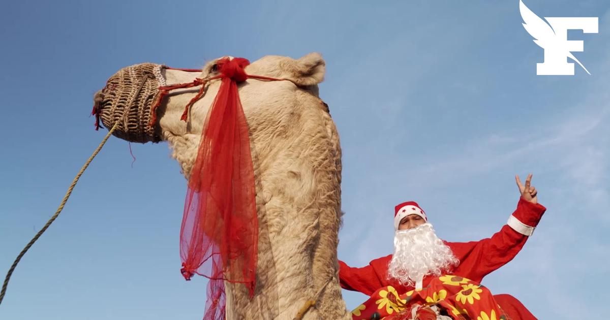 Pakistan : des pÃ¨res NoÃ«l Ã  dos de chameau dÃ©ambulent au milieu des voitures