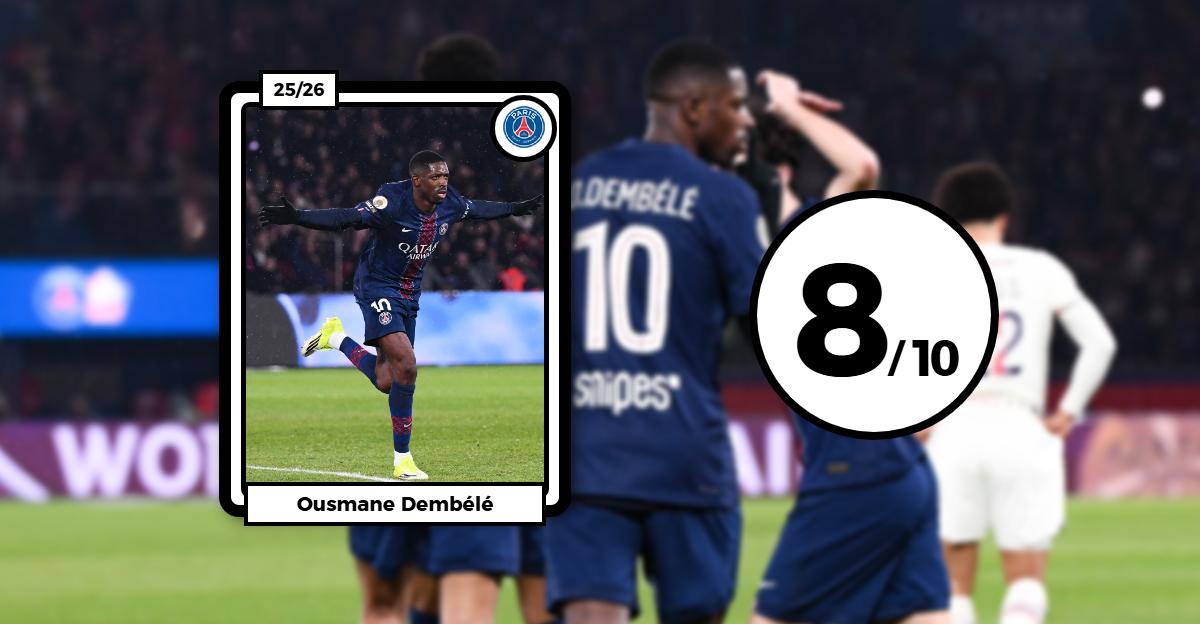 Les notes de PSG-Lille : Dembélé magique, Doué inconstant, Giroud discret