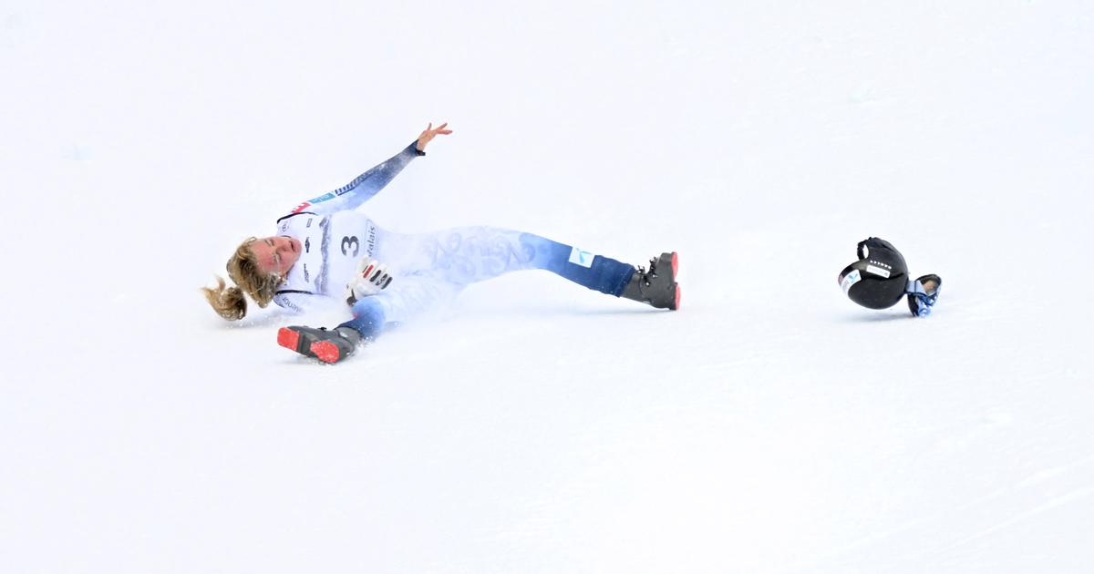 何度か転落した後、クランモンタナ下りは中止となった