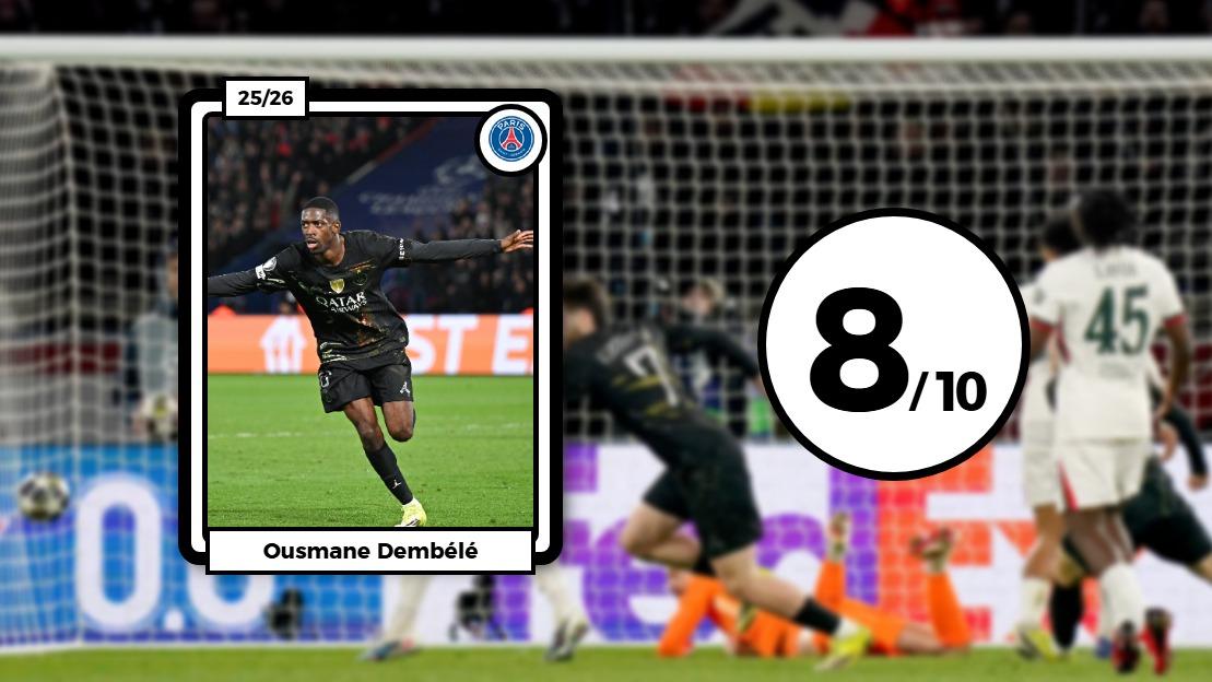 Les notes des Parisiens : Dembélé et Barcola décisifs, Vitinha coquin, Kvaratskhelia magique