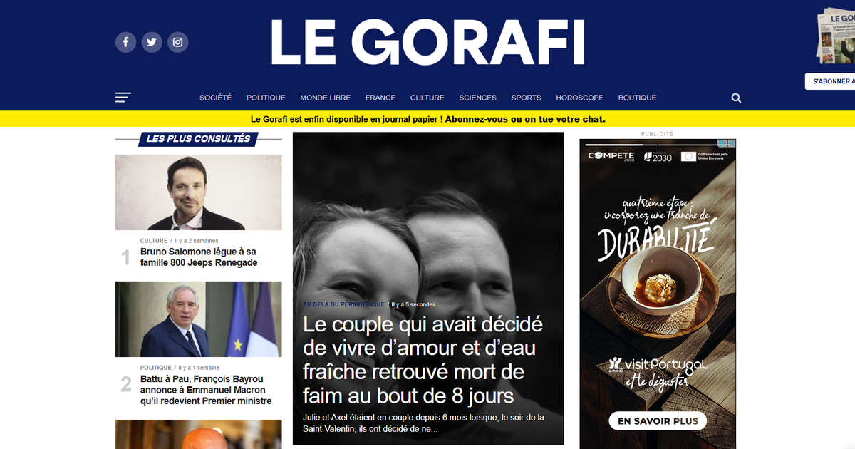 Le Gorafi lance une version papier pour «s'affranchir» des réseaux sociaux
