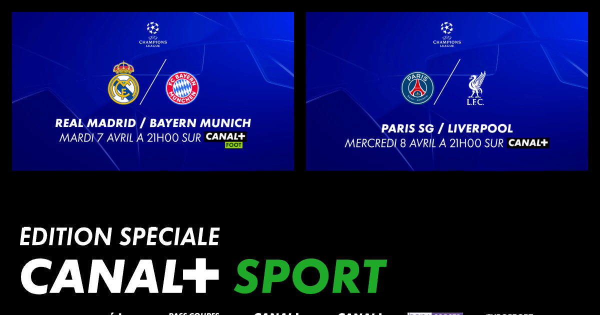 Vive los cuartos de final de la UEFA Champions League con las ofertas ESPECIAL CANAL+ SPORT* y RAT+ SPORT**
