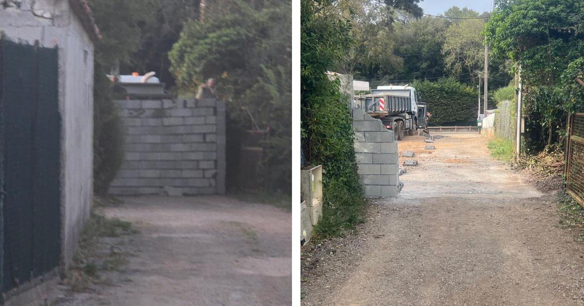 «Notre voisin nous a emmurés» : à Mougins, un muret construit en plein milieu d’un chemin crée la discorde
