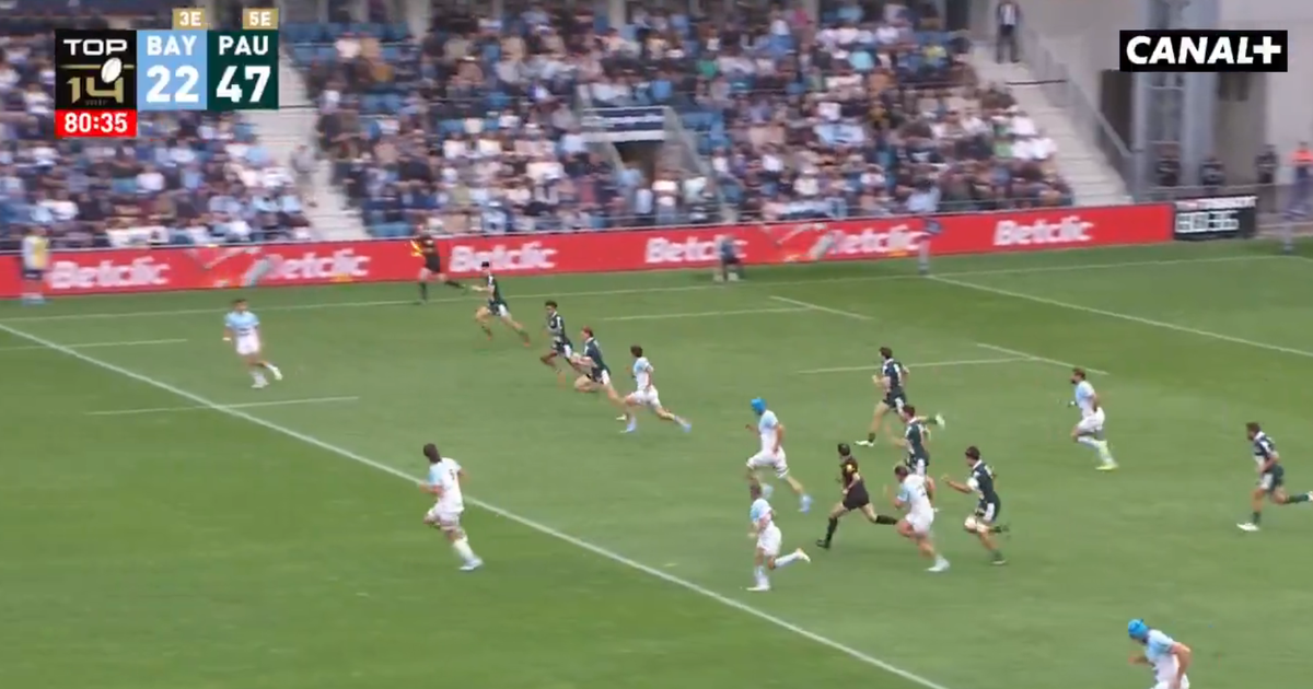 Top 14 : en vidéo, l’essai venu d’ailleurs inscrit par la Section Paloise face à Bayonne