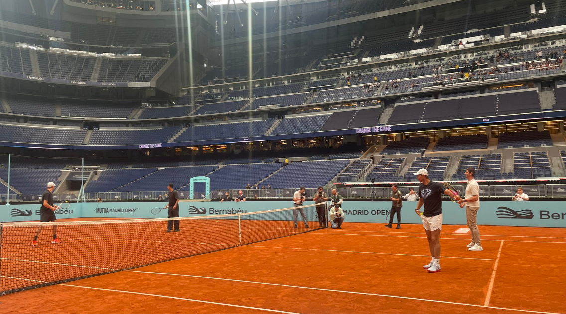 Nadal, Bellingham, Sinner... Le stade du Real Madrid transformé en court de tennis le temps d’un match entre stars