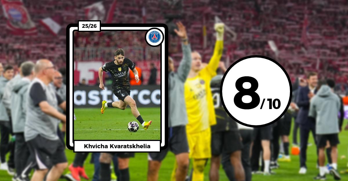 Les notes du PSG à Munich : le poison «Kvara», le roc Pacho, Zaïre-Emery surpuissant
