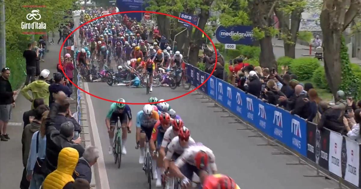 Cyclisme : en vidéo, l’énorme chute à 600 mètres de l’arrivée sur la première étape du Tour d’Italie