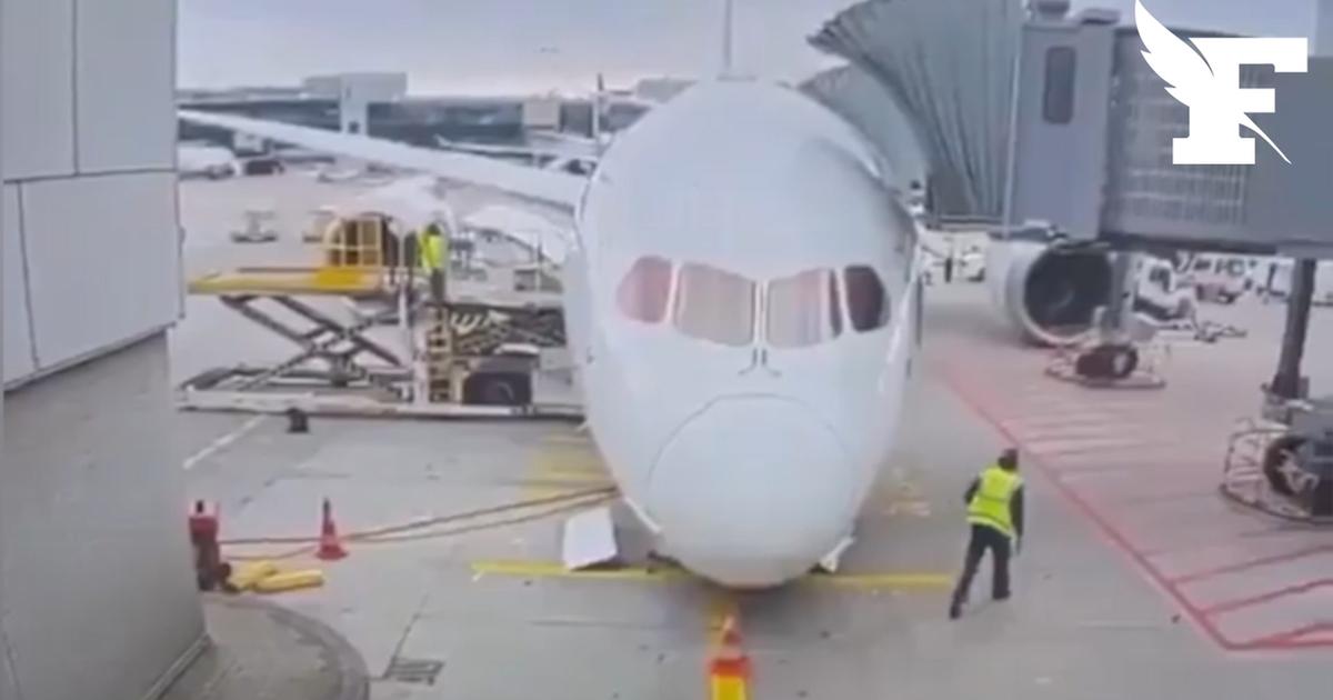 Le nez d'un Boeing de Lufthansa chute à l'aéroport de Francfort, des employés blessés