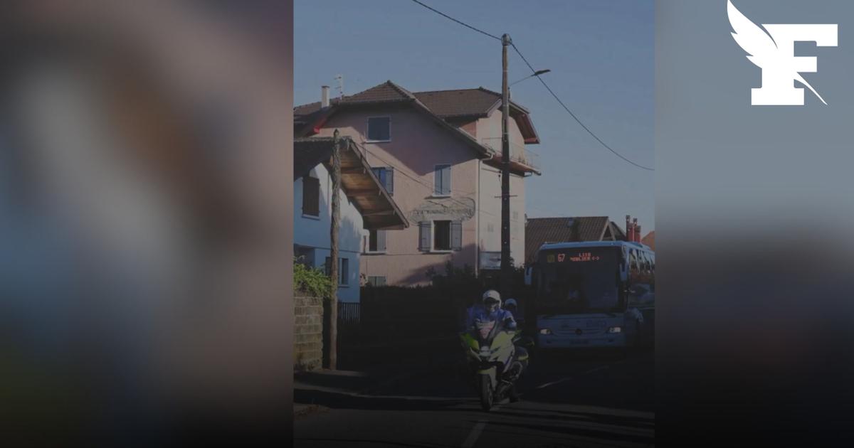 Évian : des policiers escortent des bus «G7-bac» pour les lycéens