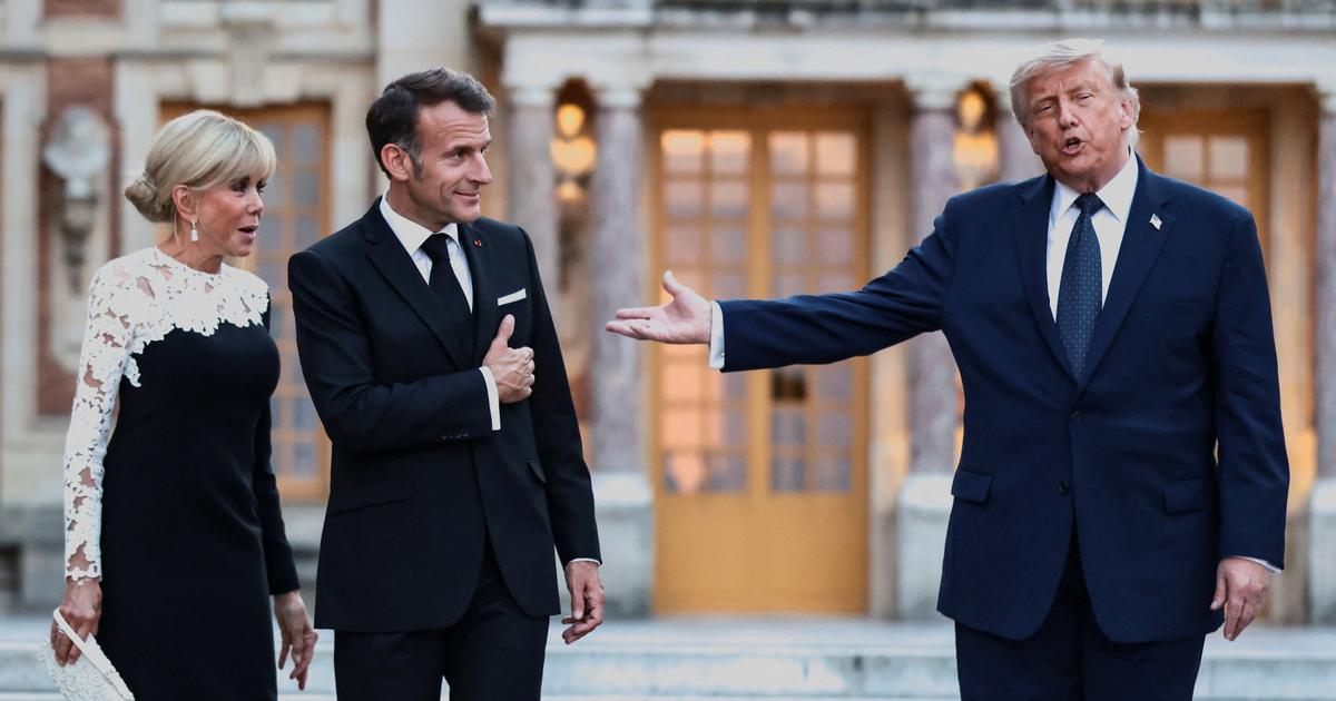 Emmanuel et Brigitte Macron accueillent Donald Trump sous les dorures du château de Versailles