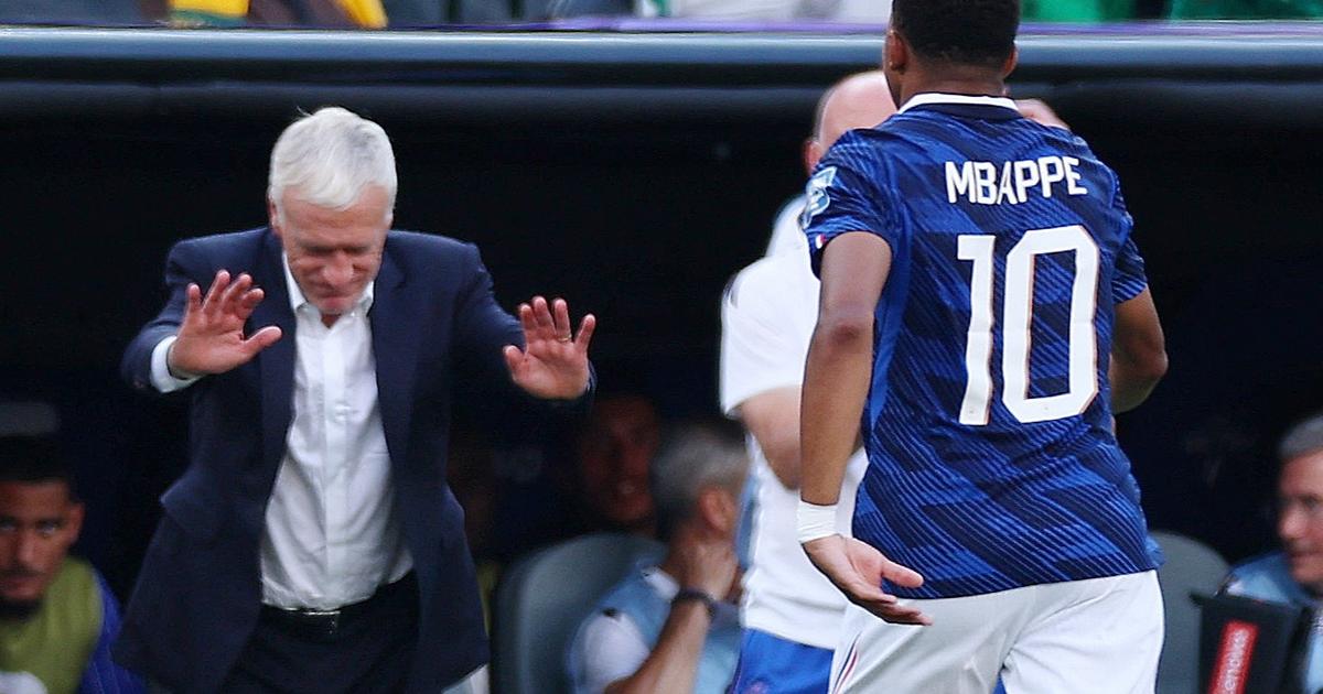 France-Suède : en images, quand Didier Deschamps adoube Kylian Mbappé après son doublé