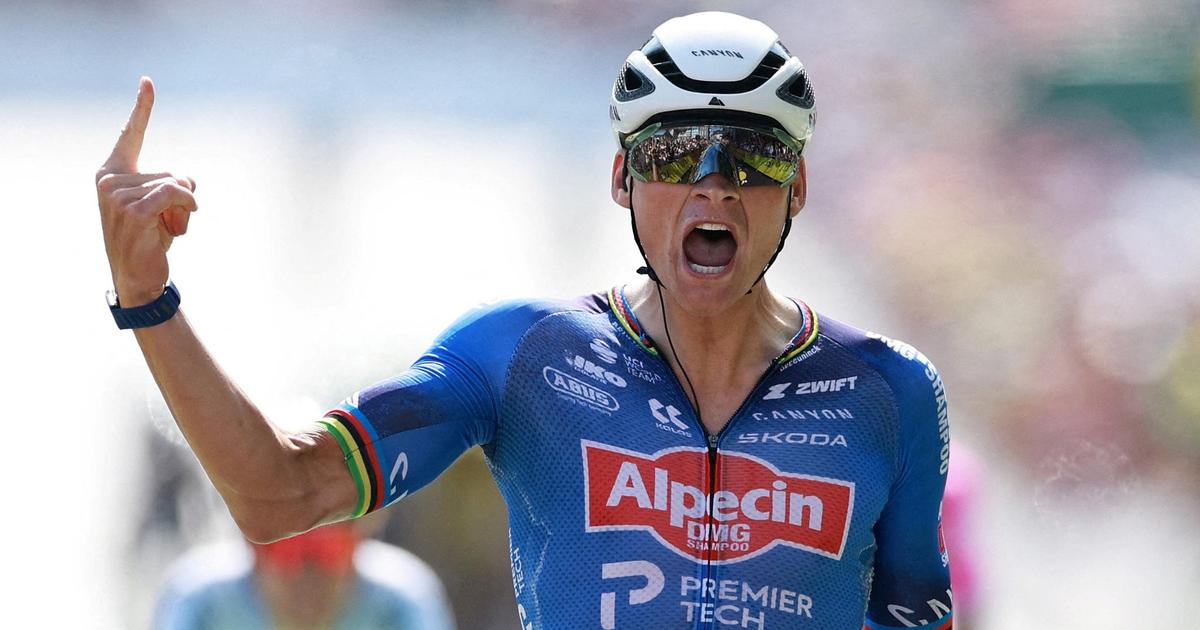 Tour de France : sous la canicule, Mathieu Van der Poel remporte au sprint la 9e étape à Ussel