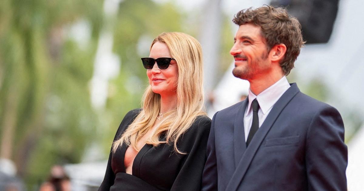 Virginie Efira et son compagnon Niels Schneider en tournage pour Cancel, une série Disney+