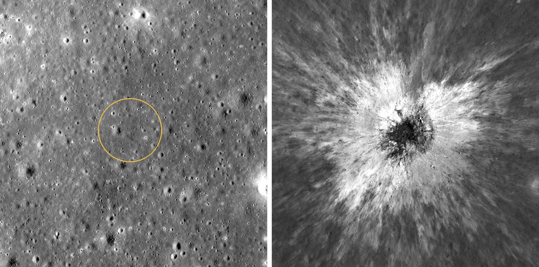 Nasa / LRO : cratère lunaire McGetchin de 222 m, plus grand cratère récemment formé identifié (Science Advances)