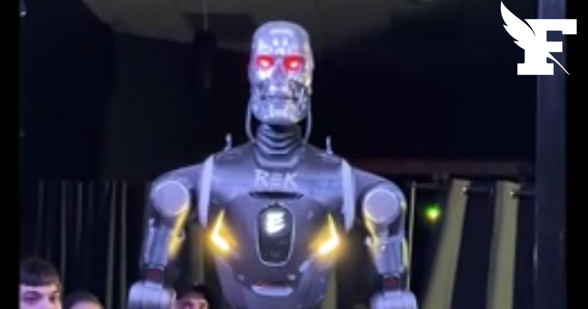 Un influenceur défie un imposant robot humanoïde et termine au tapis