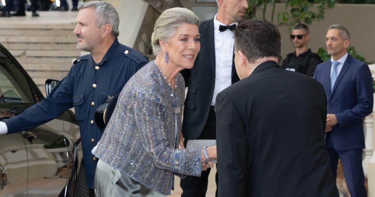 En robe argentée et en gilet transparent Armani déjà vu dans un célèbre ...