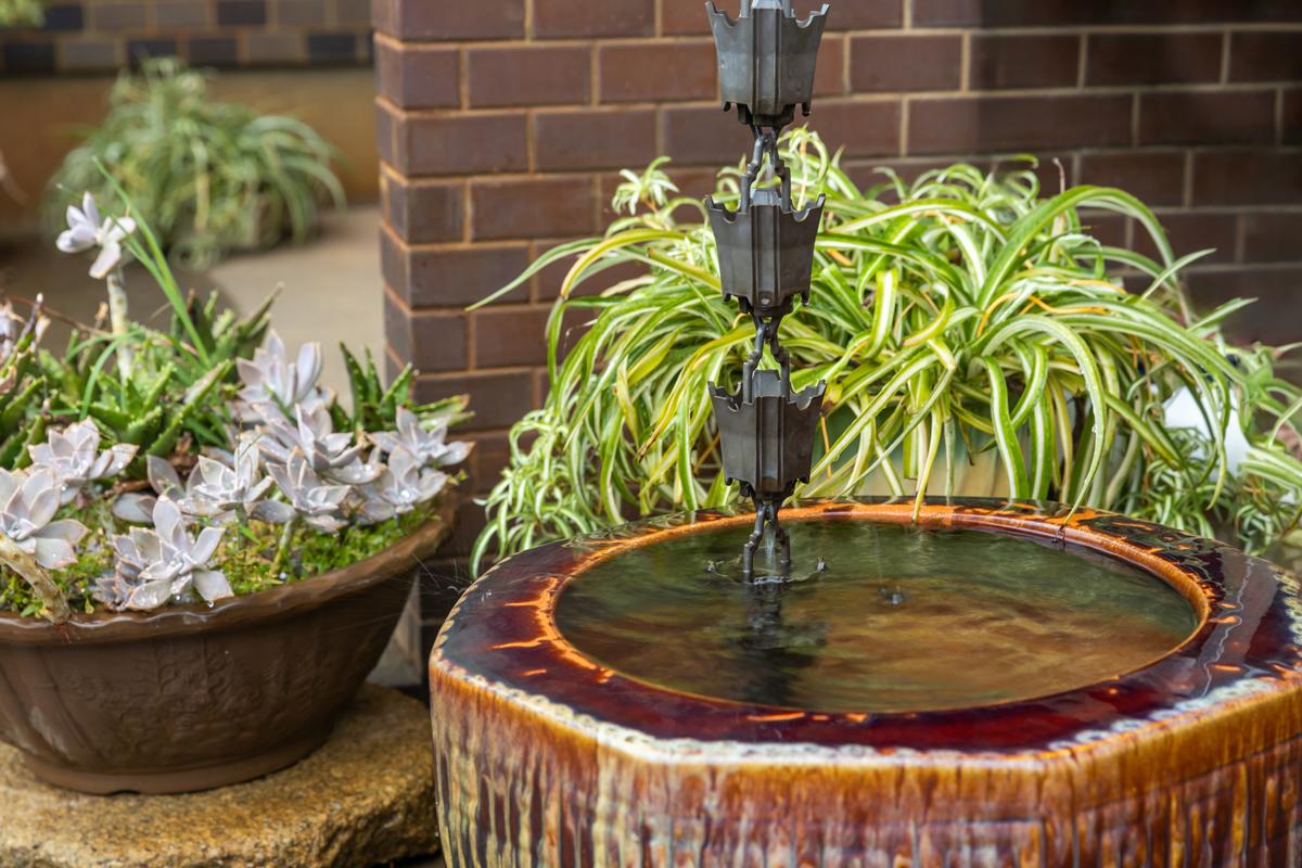 Chaîne De Récupération Eau De Pluie Métal Design Cloche - 287 Cm - Pour Gouttière, Jardin, Décoration Extérieure - 8