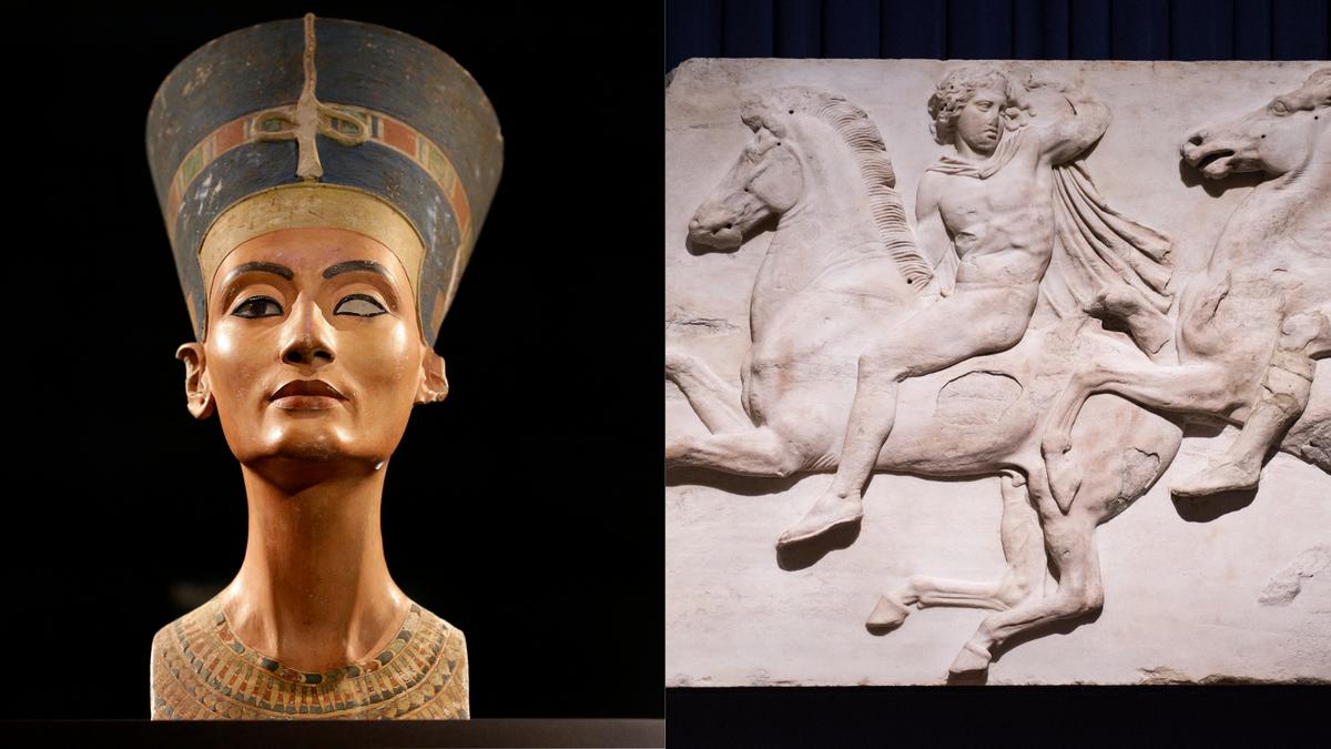 Pince à Billets En Bronze Argenté - Buste De Néfertiti, Poinçon, Occasion