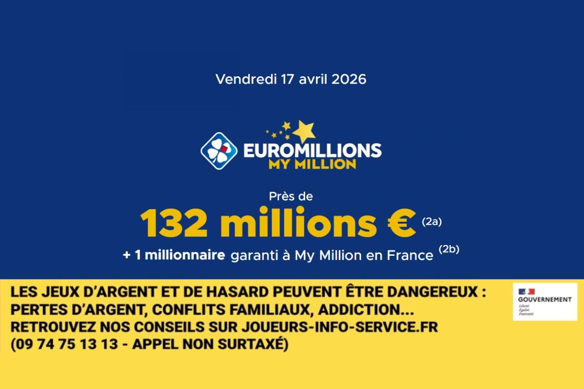 Le jackpot EuroMillions de 132 millions