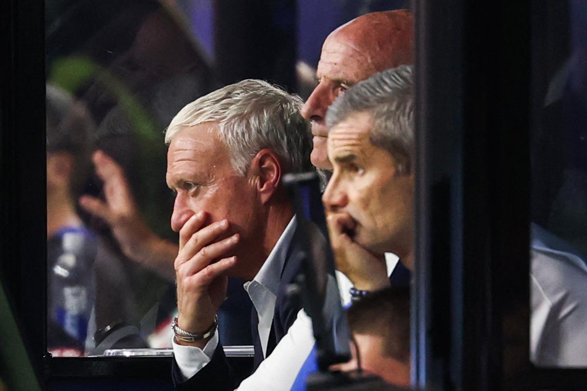Didier Deschamps lors de la demi-finale entre la France et l’Espagne