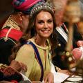 Le prince William et Kate Middleton au banquet pour le sultan dâOman, HaĂŻtham ben Tariq. (ChĂąteau de Windsor, le 20 octobre 2026.)