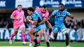 Le Parisien Joe Marchant agrippe l’arrière du MHR, Tom Banks, fin janvier à Montpellier.
