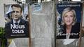 Des affiches d’Emmanuel Macron et de Marine Le Pen, dans le cadre de la campagne présidentielle de 2022, à Montpellier.