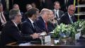 Keir Starmer, Emmanuel Macron, Donald Trump, Giorgia Meloni et Friedrich Merz, le 18 août 2025.