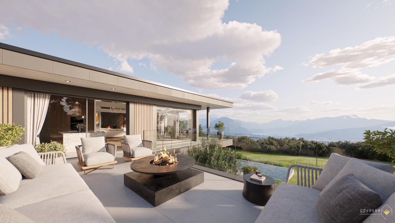Sur les hauteurs d’Annecy, cette luxueuse villa neuve en bois et béton offre des vues à couper le souffle