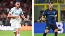 Adrien Rabiot (à gauche, le 15 août, lors du match Rennes-Marseille) intègre l’effectif de l’AC Milan pour 10 millions d’euros. Benjamin Pavard (ici, le 26 août, lors de la rencontre Inter Milan-Turin) rejoint l’Olympique de Marseille.