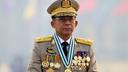 Le genéral Min Aung Hlaing, auteur du coup d’état lors d’une cérémonie à Naypyidaw, en 2021.