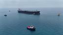 Vue par drone d’un pétrolier amarré à l’un des terminaux pétroliers offshore du sud de l’Irak près de Bassorah, le 24 avril 2026.