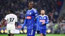 Dilane Bakwa, sous le maillot de Strasbourg, lors du match de quart de finale face à Lyon, le 27 février 2024.