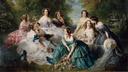 LâImpĂ©ratrice EugĂ©nie entourĂ©e des dames dâhonneur du palais (Winterhalter Franz Xaver, 1805-1873).