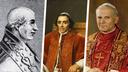 Les papes Alexandre III (pontificat de 1159 à 1181), Pie VII (1800-1823) et Jean-Paul II (1978-2005).