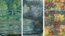 Trois impressions du pont japonais dans son jardin de Giverny par Claude Monet (détails).