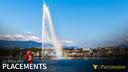 Le célèbre jet d’eau de la ville de Genève, au bord du lac Léman.